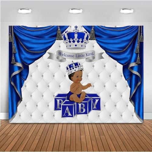 Neoback newborn baby shower backdrop for photography little prince background for photo studio computer printed party banner 509