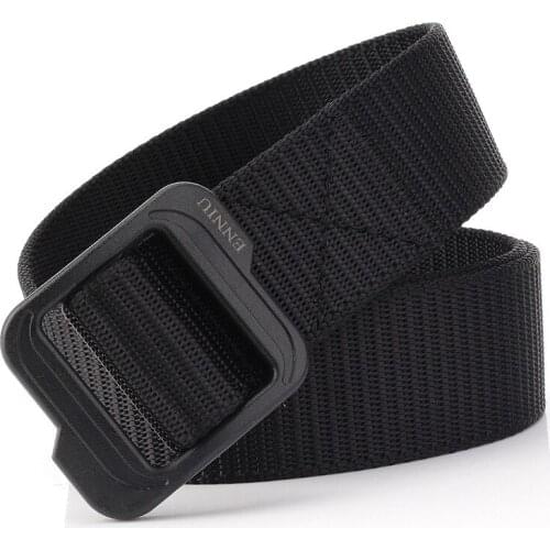 Smooth buckle plastic buckle nylon belt outdoor belt men and women casual military training canvas belt