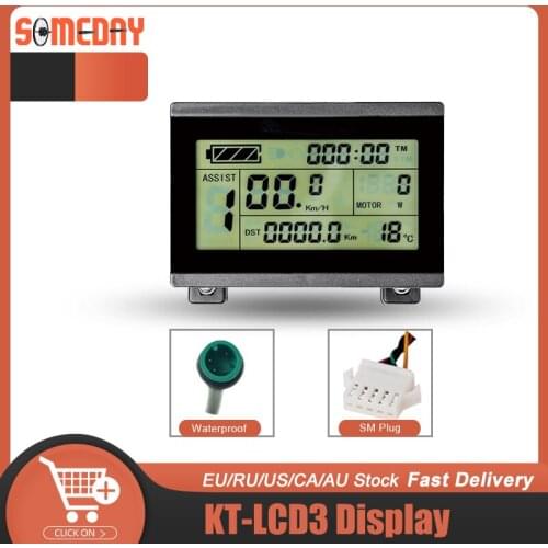 SOMEDAY 24V36V48V72V SOMEDAY KT LCD3 Display LCD KunTeng Display Ebike Computer for Electric Bicycle Conversion Kit Accessories