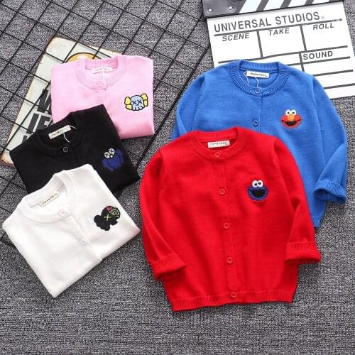 Hot style childrens sweater new autumn/winter 2020 cardigan sweater cartoon embroidered Girls and boys sweater Top TP19032
