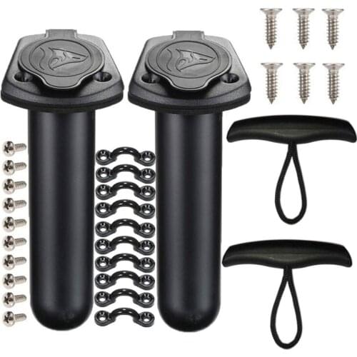 Fishing Rod Holder Set 2 Pack Kayak Deck Flush Mount for Fishing Boat, Canoe and Fishing Tackle Accessory Tool