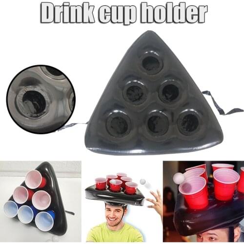 Inflatable Pong Hat Portable Drink Cup Holder Fun Throwing Game Water Toys Suitable for Pool Beach Party MC889