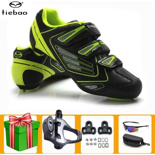 TIEBAO Road Cycling Shoes Men Add Pedal Set Outdoor Sport Bicycle Professional Racing Bike Sapatilha Ciclismo Bicicleta Carreter