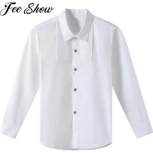 Teenage Clothes Kids Girls Boys Shirt Blouses Long Sleeves White Shirt Formal School Uniform Kids Tops School Shirt For Boys