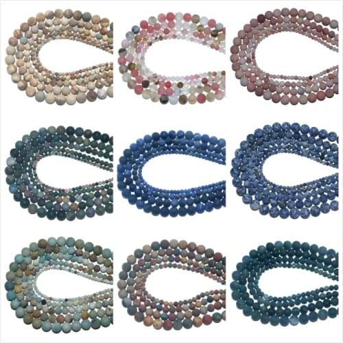 Wholesale Dull Polish Matte Natural Stone Bead Amethysts Agates For Jewelry Making Charm DIY Bracelet Necklace 4 6 8 10 MM