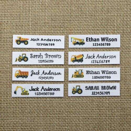 96pieces Personalized name Labels for child, Custom logo tags, Iron on label, Custom Clothing Labels(YT016)