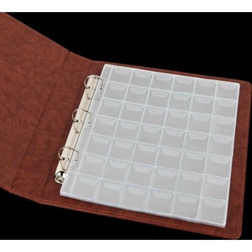 New Portable 42 Pockets Plastic Coin Holders Storage Collection Money Album Case 255mmx223mm (no book cover)
