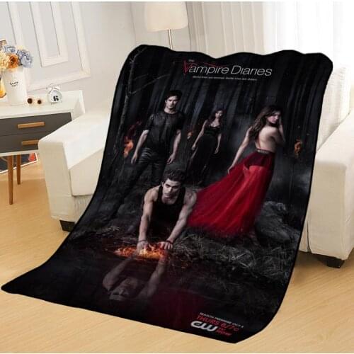 The Vampire Diaries Blanket Mat Tapestry Soft Bedspread Beach Towel Warm Travel Cover For Kids Boys Girls Gift