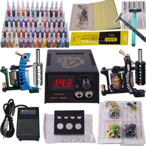 Complete tattoo kit professional tattoo gun set digital permanent makeup machine tattoo tool