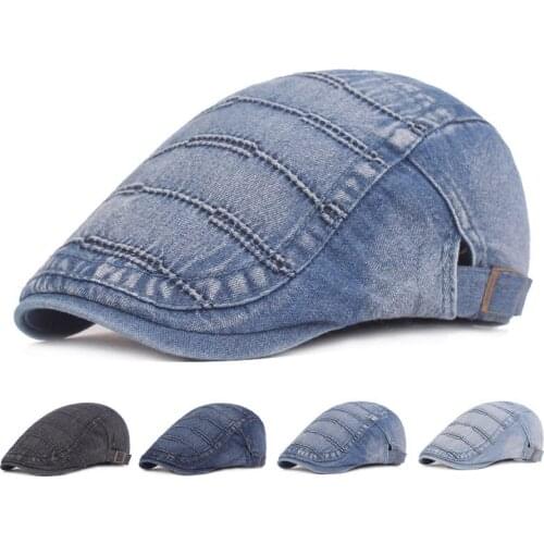 Casual Jean Beret Hat Caps Solid Women Men Painter Newsboy Outdoor Autumn and Winter Comfortable Caps