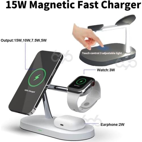 15W Magnet Qi Fast Wireless Charger For Iphone 12 Mini Pro MAX Magsafe Charger For Airpods Apple Watch 6 5 4 3 2 1 For iPhone 12