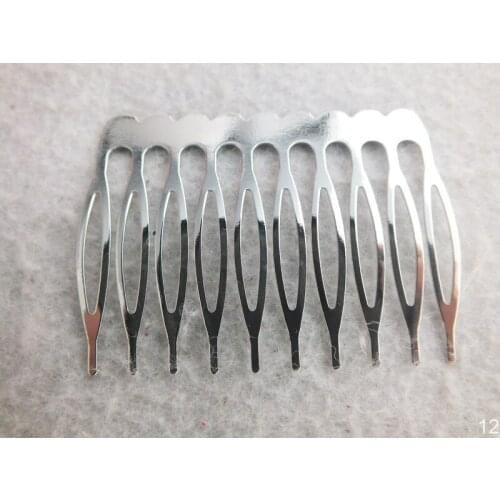 200pcs/lot Wholesale Silver plated 40*53mm 10 Teeth Hair Comb Findings & Settings DIY Hair Ornament Accessories