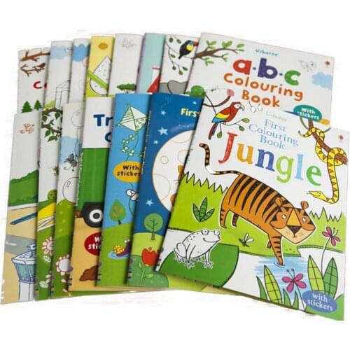 Random 5 Pcs For Children Comics Magic Draw Books Colored Pencils Art Painted Kids Manga Baby 0-6 Years Old English Sticker book