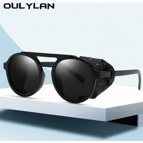 Oulylan Vintage Sunglasses Women Men Luxury Steampunk Goggles Brand Design Round Sun Glasses Ladies Shades Eyewear UV400