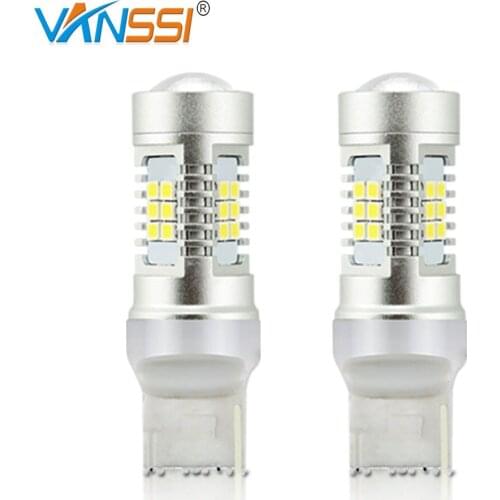 VANSSI 2pcs T20 W21W 7440 LED Bulb 7440NA WY21W LED Car Light Bulbs White Red Amber Yellow DC12-24V
