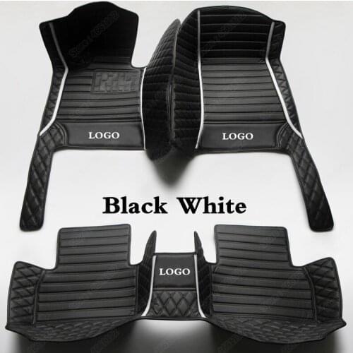 Waterproof Car Floor Mats for Chrysler Grand Voyager 300C PT Cruiser Leather All Weather Auto Foot Pads Carpet Cover Black White