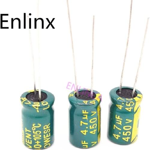 20-100pcs 450V 4.7UF high frequency Aluminum Electrolytic Capacitor 4.7UF 450V 8X12mm 20