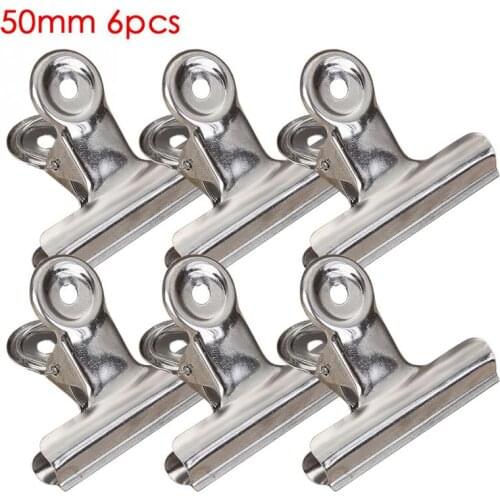 6Pcs Stainless Steel Chip Bag Clips For Air Tight Seal Grip Food Sealing Clamp Clip Powder Food Package Bag Clip