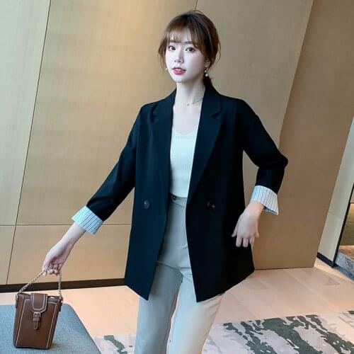 Women Khaki Office Blazer Fashion 2021 Autumn New Casual Long Sleeve Jacket Temperament Feminine Suit X1618RX