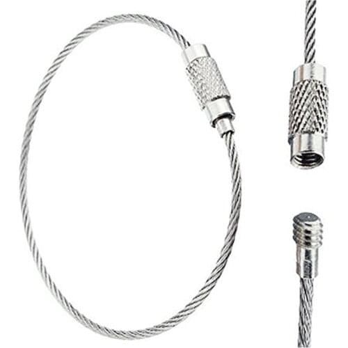 10Pcs Key Buckle Keychain Tag Rope Stainless Steel Ring Key Keyring Circle Camp Hanging Tool