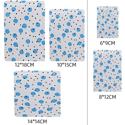 1000Pcs Blue Dots Open Top Pure Mylar Foil Heat Sealable Waterproof Package Bag Coffee Powder Cereals Pack Pouches