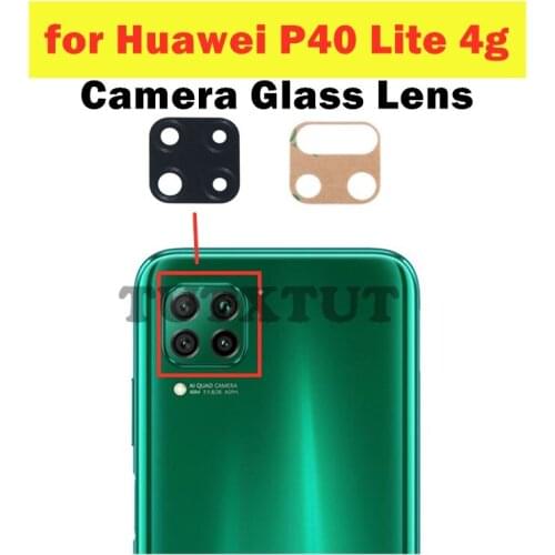 2pcs/lot for Huawei P40 Lite 4g 5g Back Camera Glass Lens Main Rear Camera Lens with Glue Repair Spare Parts