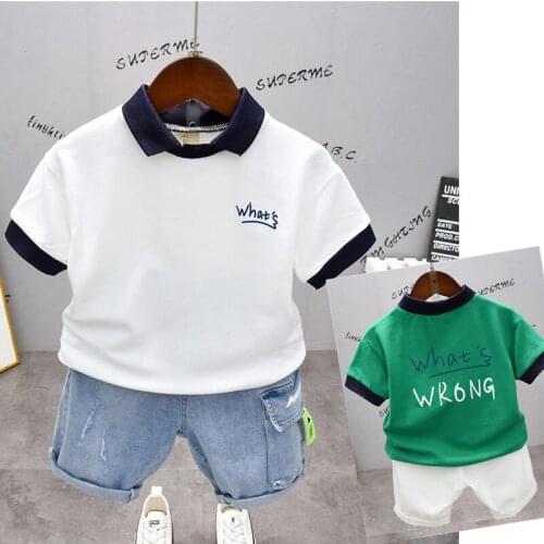 2021 2pcs Summer Baby Boy Children Causal Cartoon Printing Suit T-shirt + Short Boys Clothes Kids Clothes sets 2-7