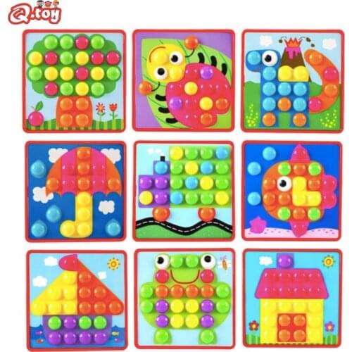Creative 3D puzzle Mosaic Mushroom Nail botton nail Art Assembling Kids Enlightenment Educational Toys for Kids