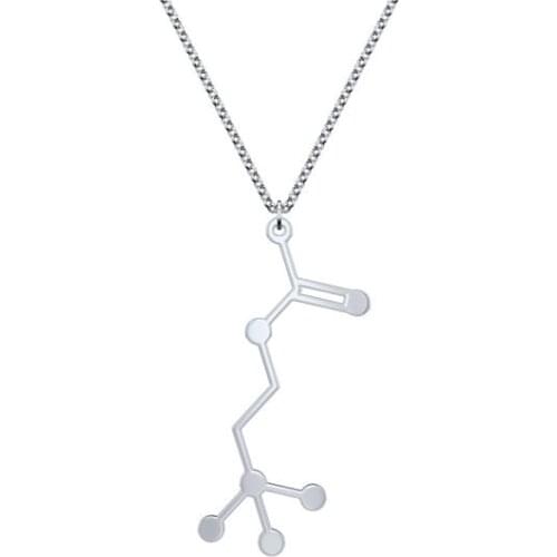 Acetylcholine Molecule Necklace Color free Choice Silver or Gold or Matte Black Free Ship
