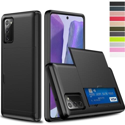For Samsung Galaxy S20 FE Note 20 Ultra 9 8 S21 S30 S9 S8 Plus S7 S6 Slide Card Slots Case For Samsung S20 FE S21 S30 Ultra Case