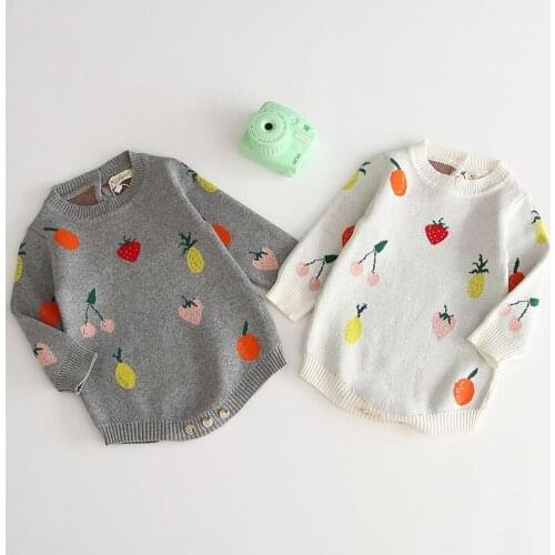 Baby Knitting Bodysuit Autumn Winter Long Sleeve Knit Sweater One Piece Baby Girl Triangle Creeper Bodysuit Baby Girls Clothes