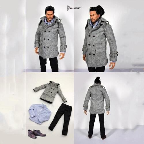FT018 1:6 Scale Male Figure Accessory Man Solider Gray Coat Jacket fit 12" BODY male action figure model collection