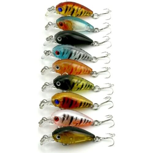 HENGJIA mix colors fishing lure 10# hooks crankbait fishing wobblers small hard bait artificial pesca peche lures 9pcs 4.5CM 4G