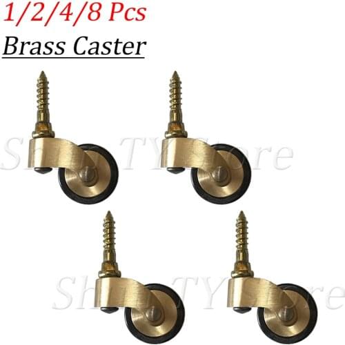 1/2/4/8 Pcs Brass Universal Wheels, Heavy Duty Furniture Caster Wheels with M6 Threaded Stem, For Sofa Chair Cabinet Workbench