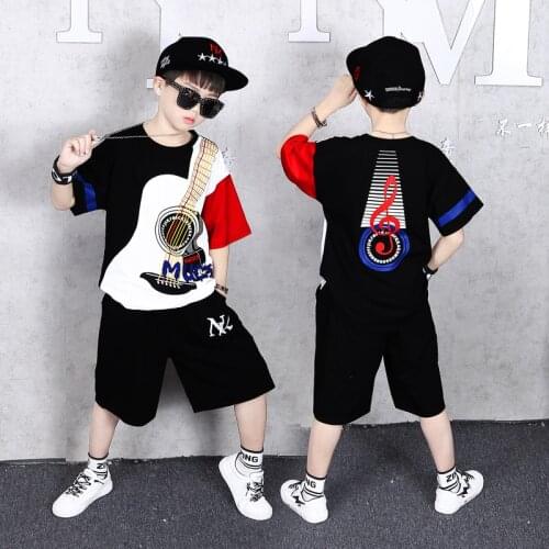 2021 Sport Suits Teenage Summer Boys Hip hop Clothing Sets Short Sleeve T Shirt + Pants Casual 7 8 9 10 Years Child Boy Clothes