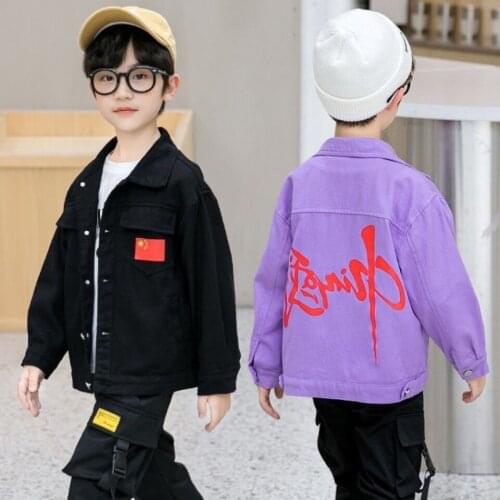 New Sale Autumn Kids Boys Jackets Coats For 3T-12Yrs Shool Boys Cool Outwear 2 Colors Turn-down Collar Cotton Boys Jacket Coat