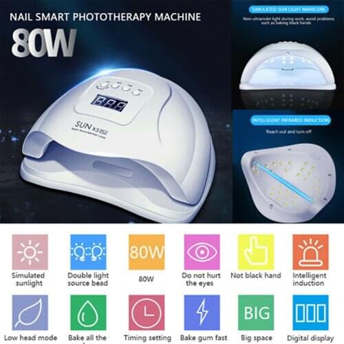 80W Professional UV LED Nail Polish Dryer Lamp Gel Curing Light Manicure Pedicure Dry Machine Home Nail Art Tool
