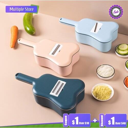 Multi Function Vegetable Cutter Kitchen Gadgets Kitchen Tools Fruit Slicer Grater Shredders Drain Basket Slicers Accessories