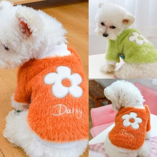 Cartoon Dog Hoodie Pet Clothes Fashion Dogs Clothing Pet Outfits Velvet Cute Winter Yorkies Thicker Blue Boy Girl Jacket Vest