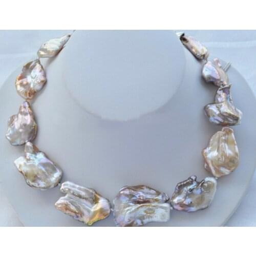 Rare HUGE avender baroque keshi Reborn necklace