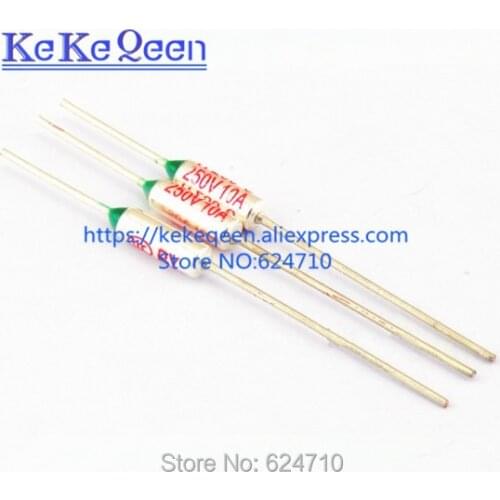 NEW 10A 250V 150C~285C 240C 180C 172C 250C Celsius Degree Micro Mini Electrical Temp Thermal Fuses Temperature Fuse Thermal