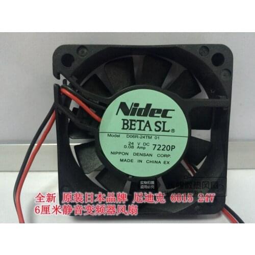 NEW NIDEC D06R-24TM 6015 24V 0.08A 6CM silence Frequency converter cooling fan
