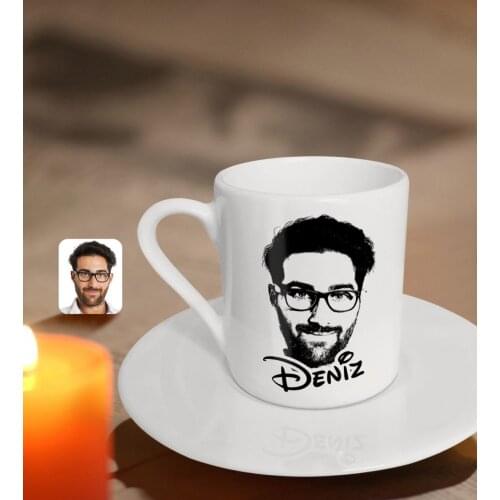 Personalized Is Male Sihouette Turkish coffee Fincanı-1