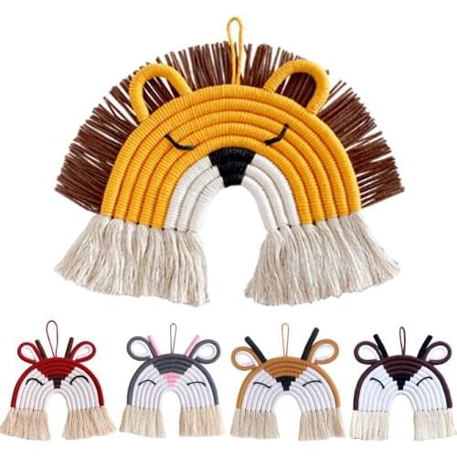 Handmade Colorful Deer Lion Pendant Cotton Cord Hanging Art Home Decor Craft