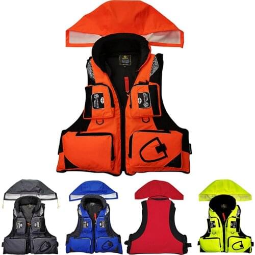 Professional Life Vest Fishing Polyester Adult Safety Life Jacket Survival Life Vest Swimming Boating Drifting