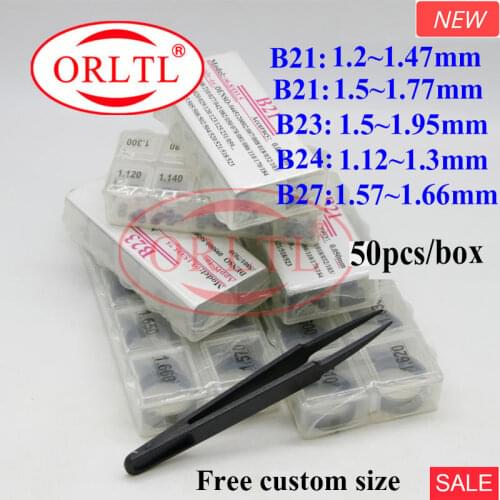 ORLTL Custom size Injector Shims Gaskets B21 B23 B24 B27 Diesel Common Rail Injector Adjust Shims Washer For DENSO 50pc /Box