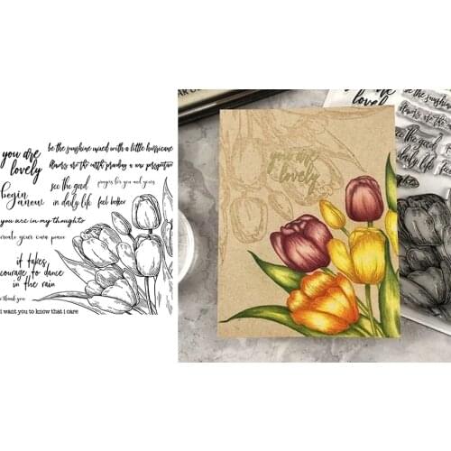 Early Tulip Bouquet Clear Stamps For DIY Scrapbooking Handcraft Paper Cards Transparent Stempels Silicone Seal New 2020 Stamp