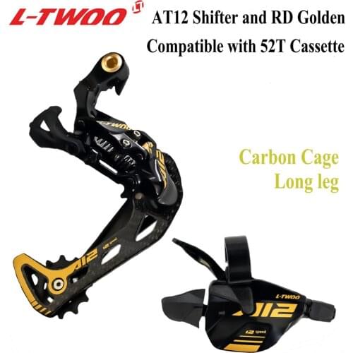 LTWOO Groupset LTWOO AT12 12S 12 speed shifter lever, rear derailleur, Cranksets 34T, Cassette 11-52T Golden Chain, Carbon cage