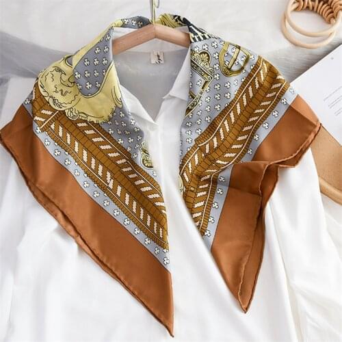 90cm Manual Hand Roll Twill Silk Scarf Women Literary Retro Curled Square Scarves Echarpes Foulards Femme Wrap Bandana Hijab