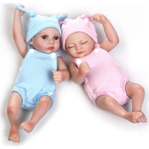 Mini 26cm Full Body Silicone Reborn Dolls 10inch Lifelike Realista Newborn Baby Doll Toys Shower Bath Doll Brinquedos